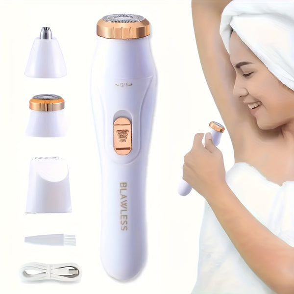 Full Body Depilator for Women, Nose Hair Clipper, Lithium Battery Powered with 180mAh Capacity, 3-in-1 Electric Hair Removal Kit - USB Rechargeable Facial Trimmer, Ideal Gift